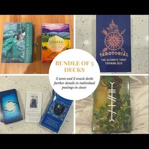 Bundle of 3 tarot decks and 2 oracle decks